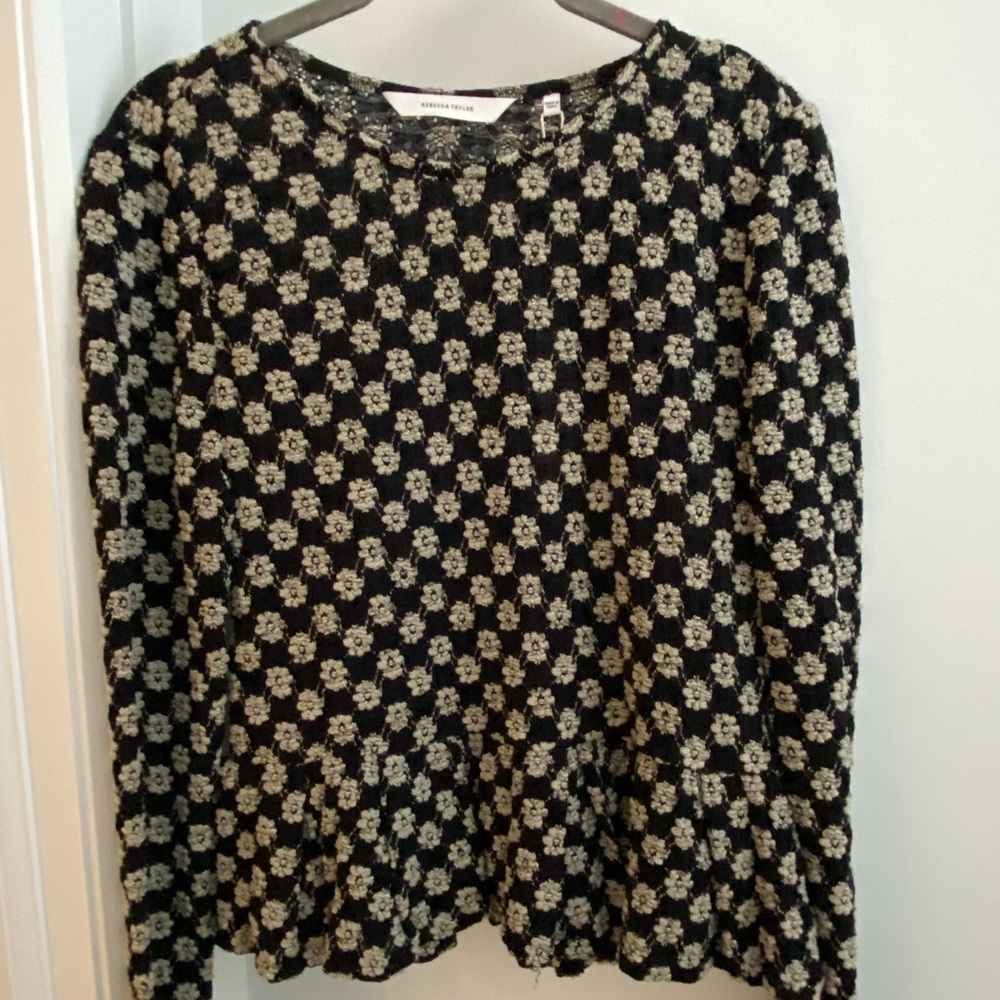 Beautiful semi-sheer Rebecca Taylor top; size Small